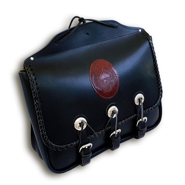 Satteltasche Studded Bag aus echtem Leder mit Applikationen