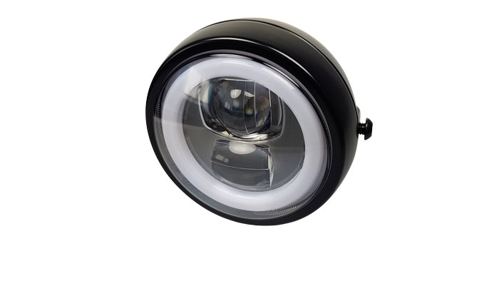 LED Motorradscheinwerfer mit nur 120 mm Durchmesser und rundem