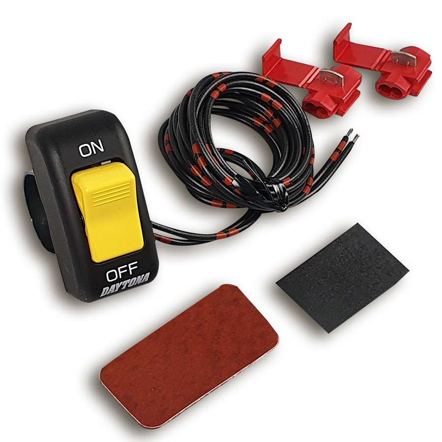 Produktbild von Keenso Motorrad-Lenkerschalter – Wasserdichter Ein/Aus-Killswitch Für 22mm Lenker, Inkl. Verbindungskabel