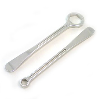 Montierhebelset mit Achsmutternschlüssel aus Aluminium